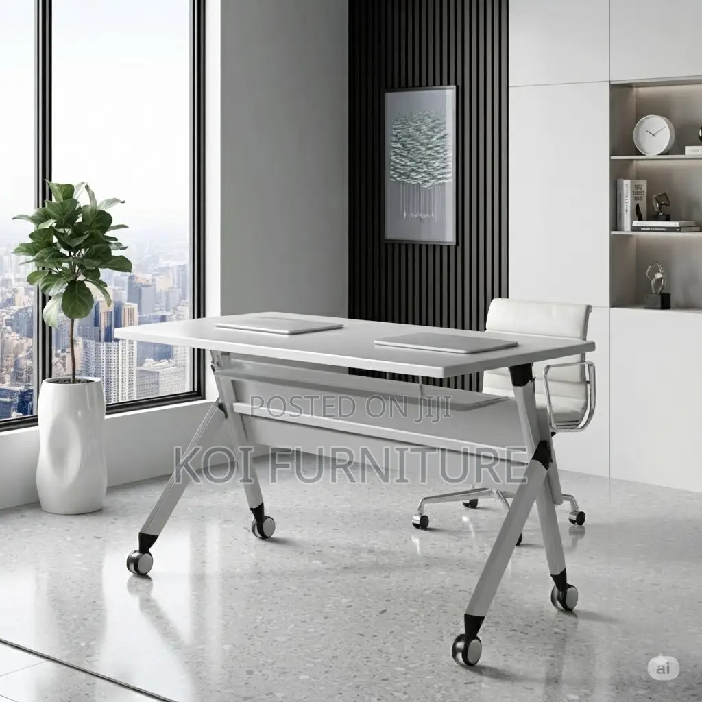 Office Table; White Foldable Offices Employees Tables