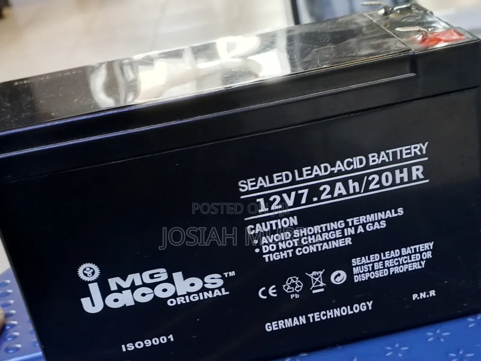 12v 7.2 Ah MG Jacobs Emergency Power Battery