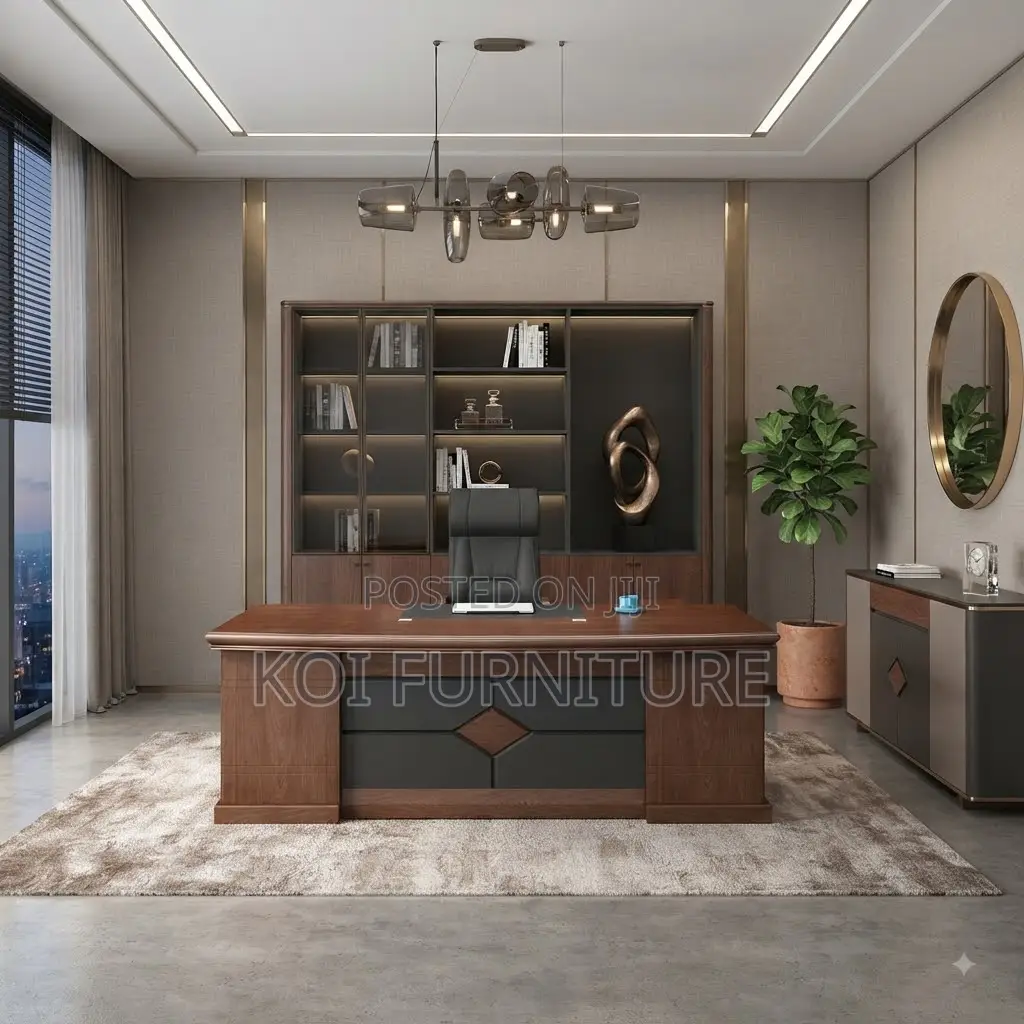 Office Desk; 2 Meters Executive Mahaogany Finish Office Boss Desk