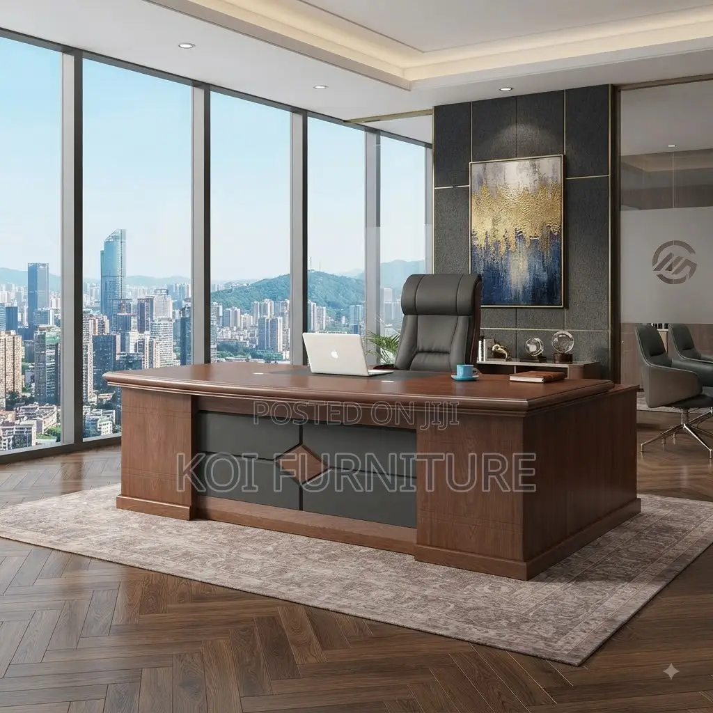 Office Desk; 2 Meters Executive Mahaogany Finish Office Boss Desk