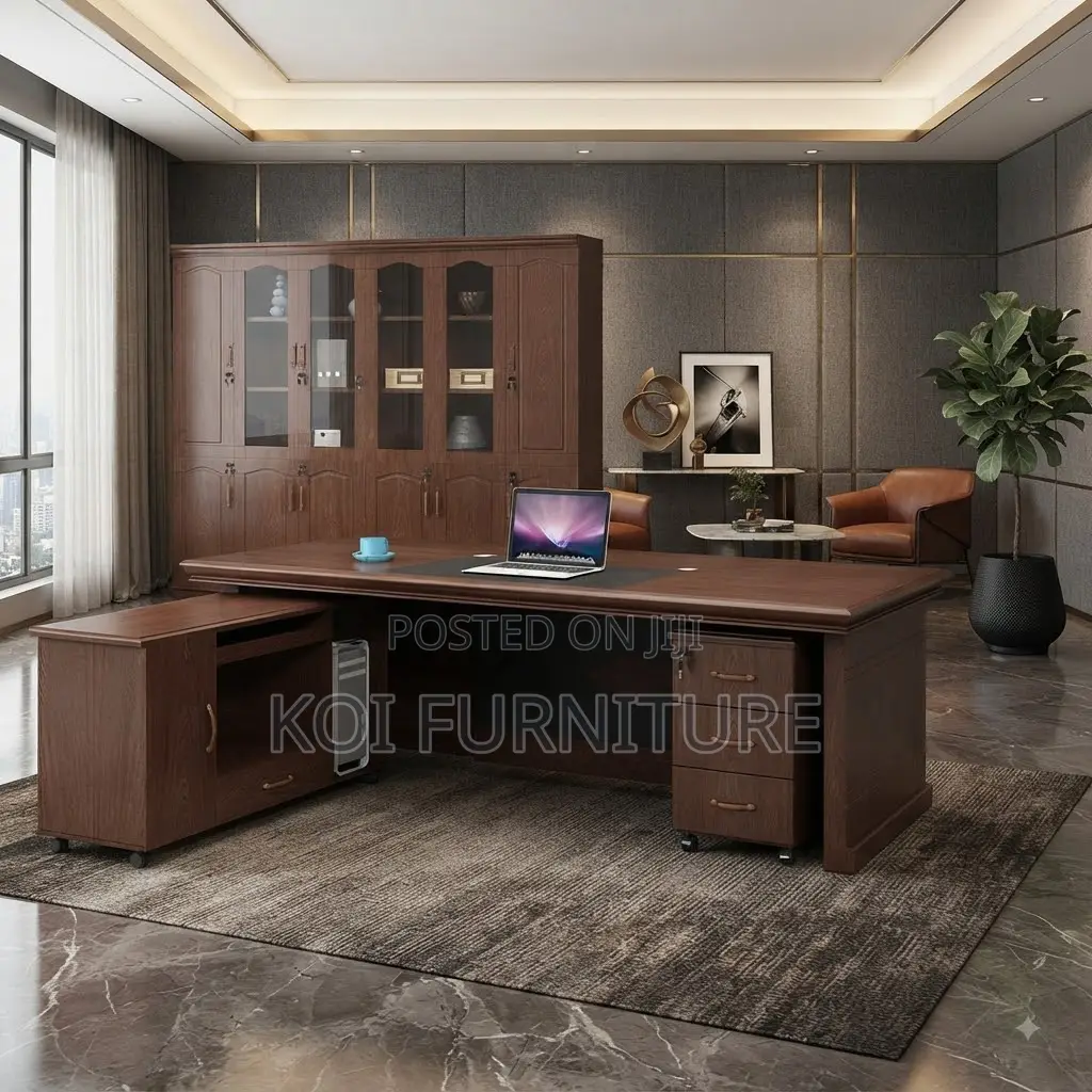 Office Desk; 2 Meters Executive Mahaogany Finish Office Boss Desk
