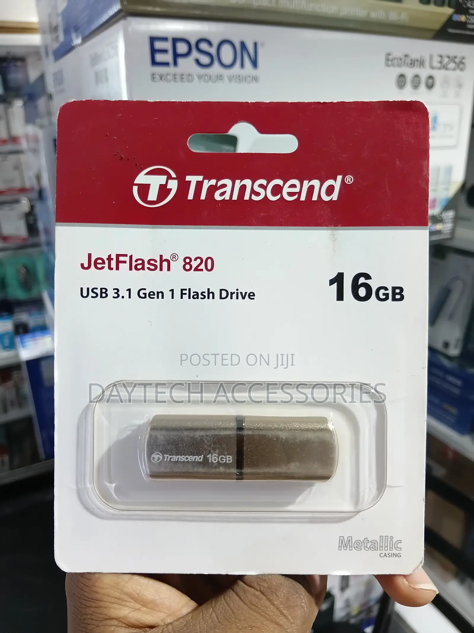 The Transcend JetFlash 820 16GB USB 3.1 Gen 1 Flash Drive