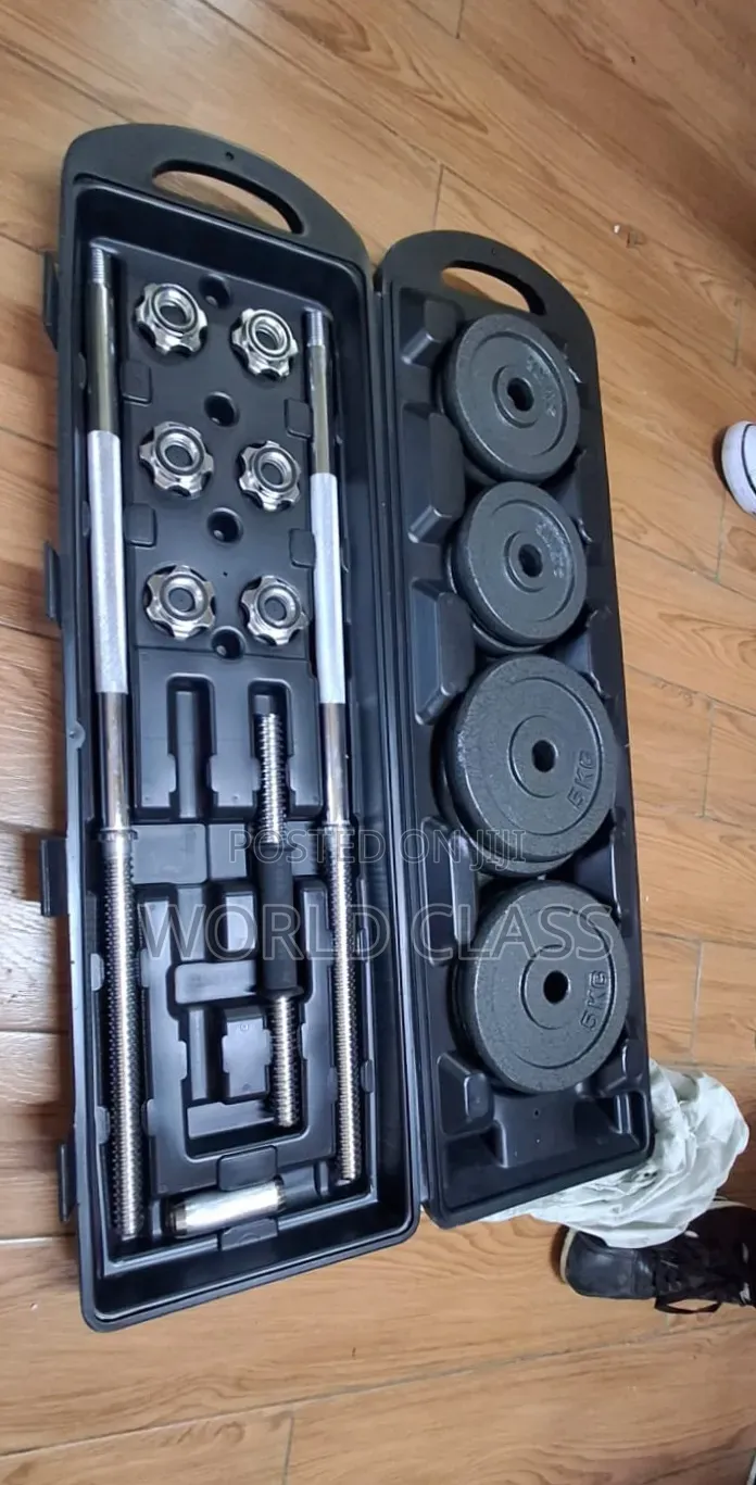 50kg Adjustable Weight Set – Cast Iron Dumbbells Barbell