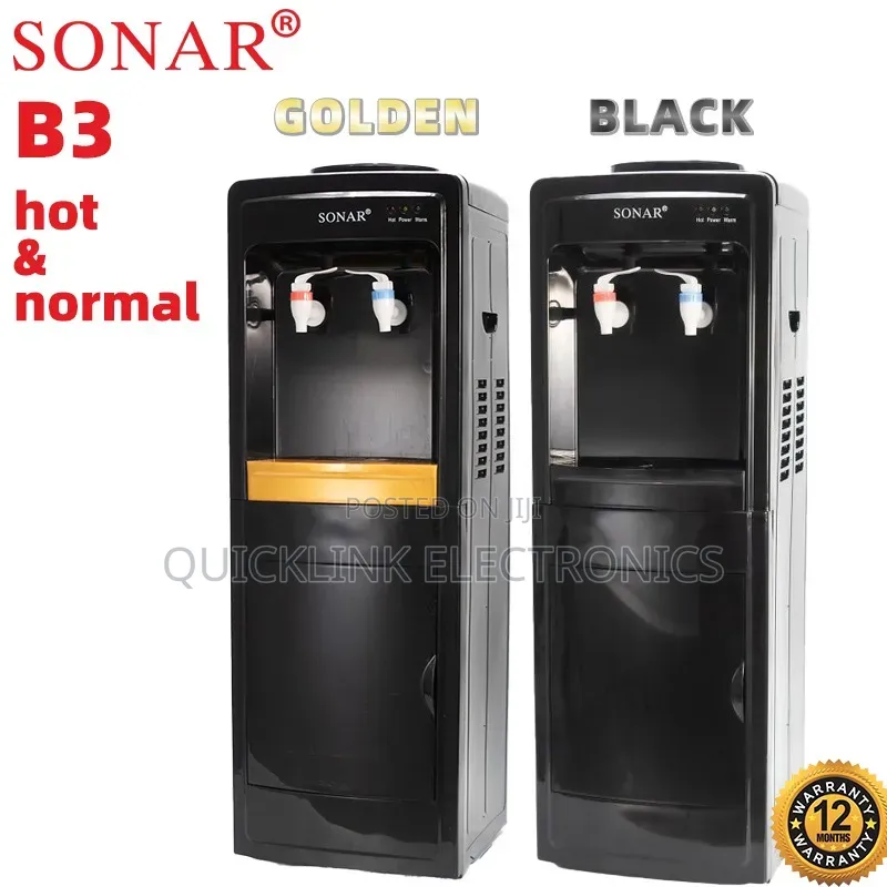 black Sonar B7 Hot and Normal Free Standing Water Dispenser