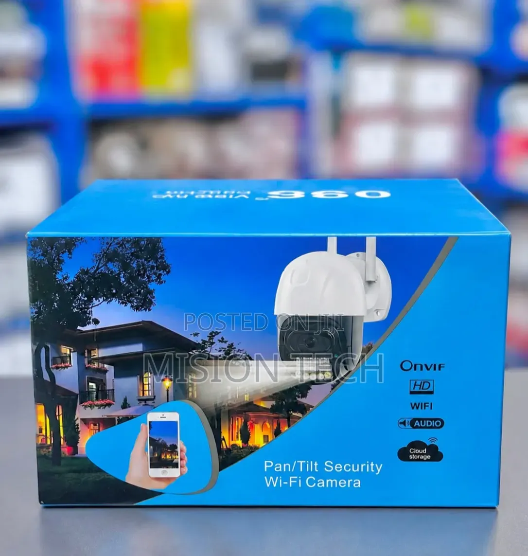 HD Pan/Tilt WiFi Security Camera With Audio**