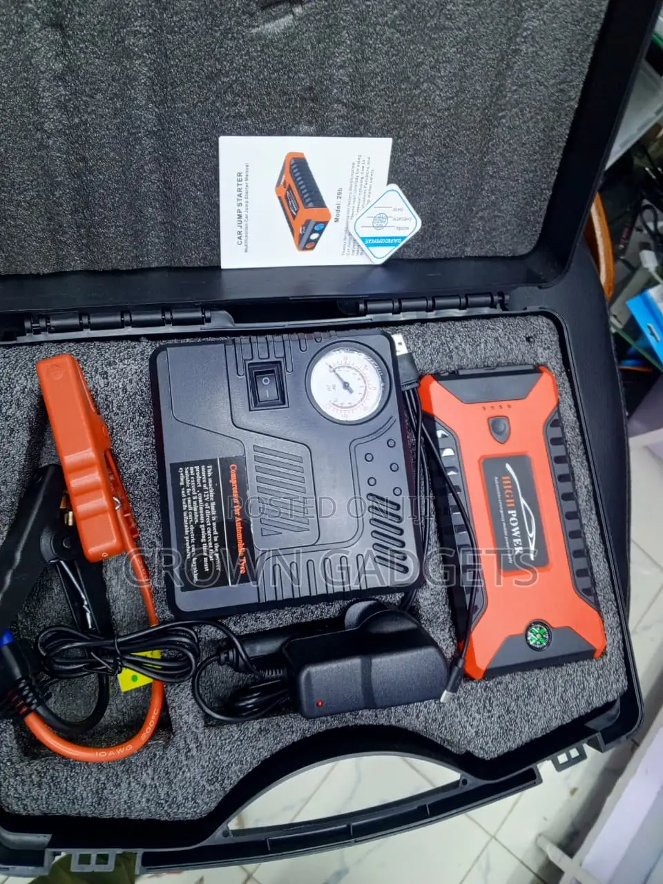 Portable 12V Car Jump Starter 600A With Tire Inflator LED