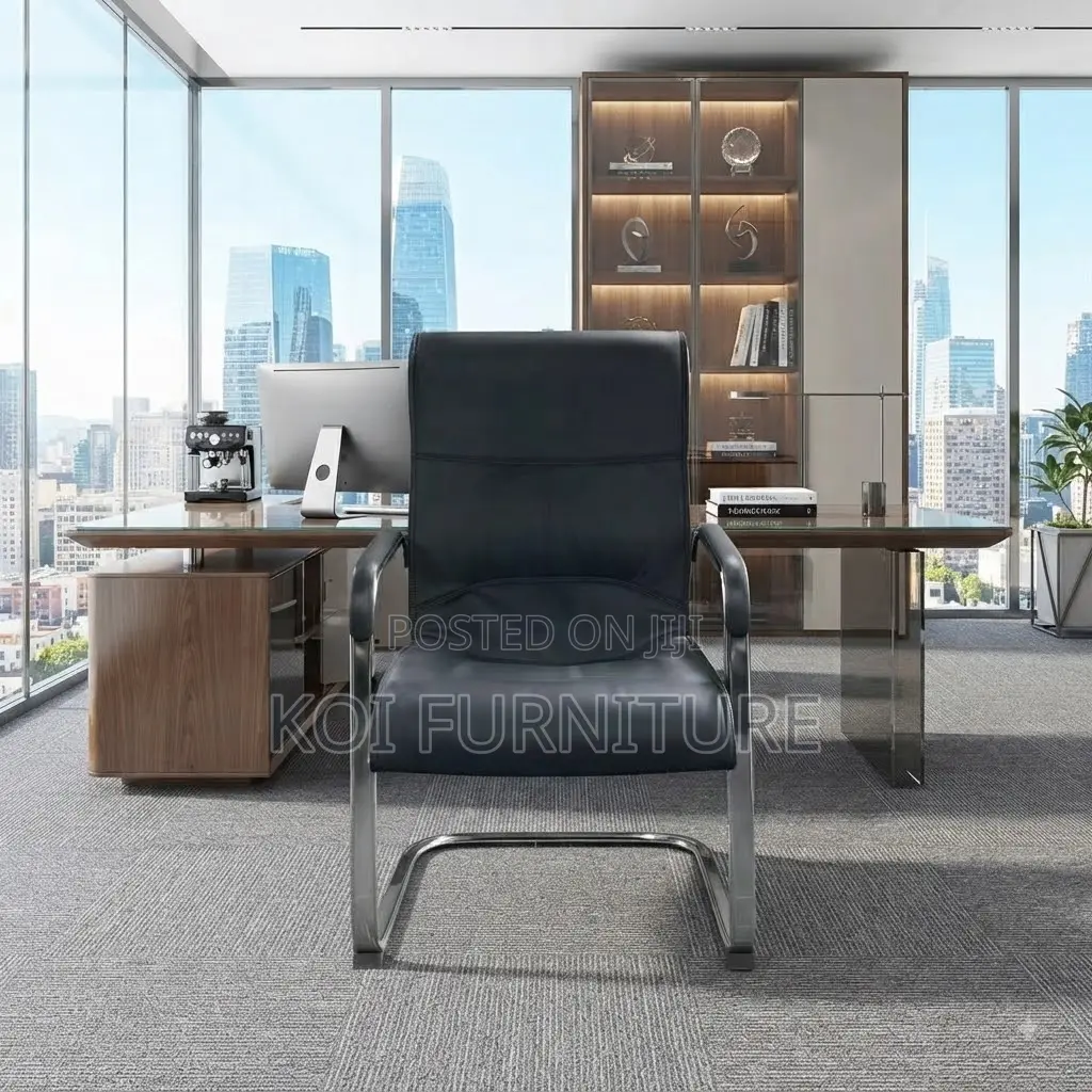Office Chairs; Leather High Backrest Supportive Office Visitors Seat
