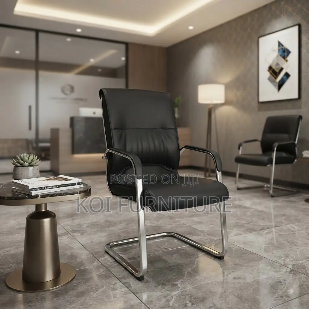 Office Chairs; Leather High Backrest Supportive Office Visitors Seat