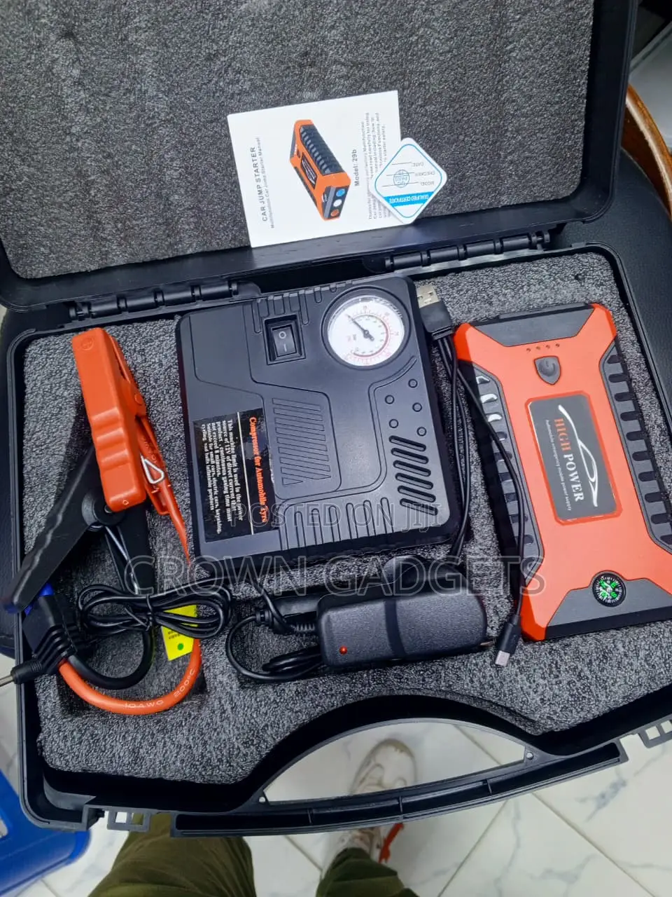Portable Car Battery Booster 12V With Air Compressor USB