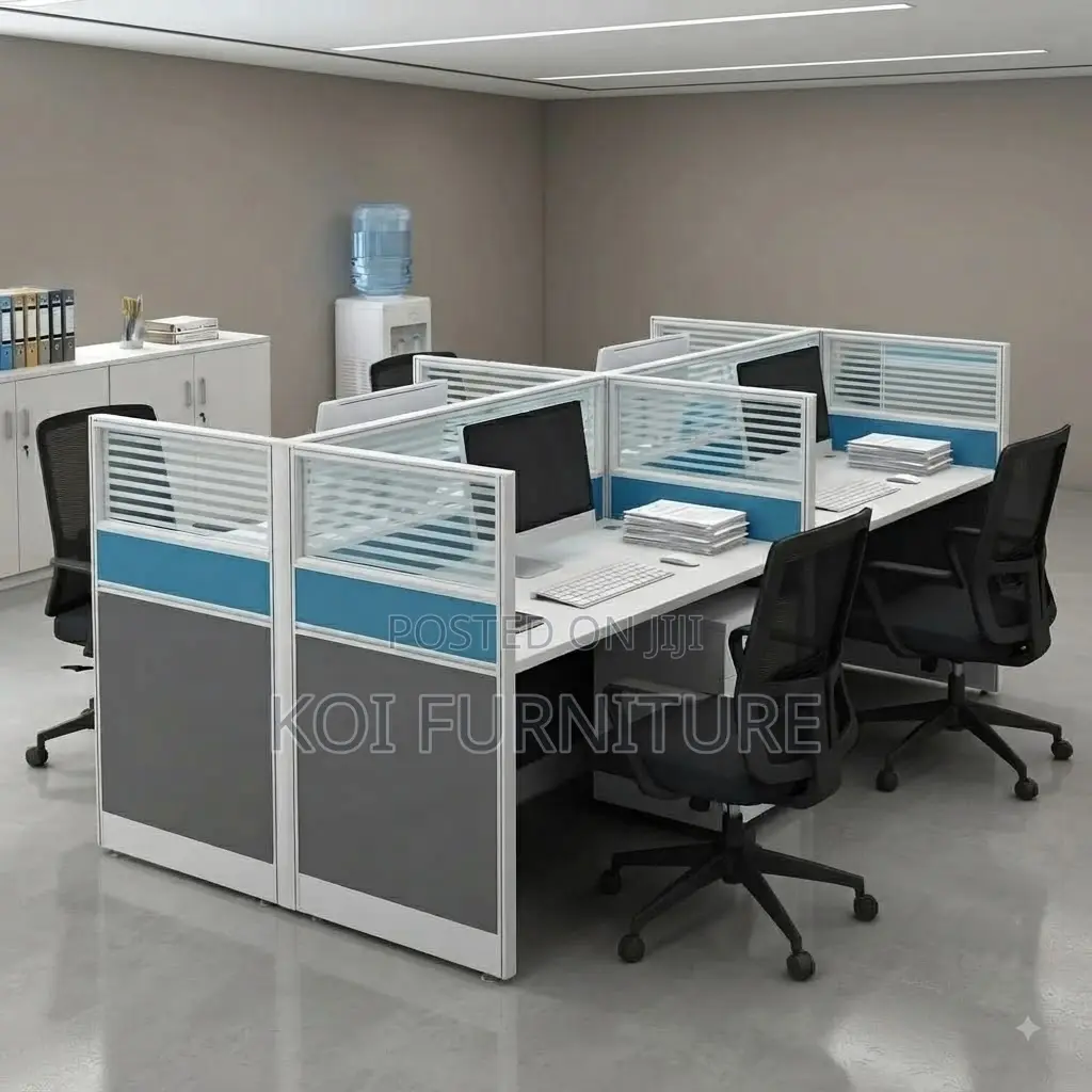 Office Workstation; Four Users Privacy Partioned Cmodern Workstation