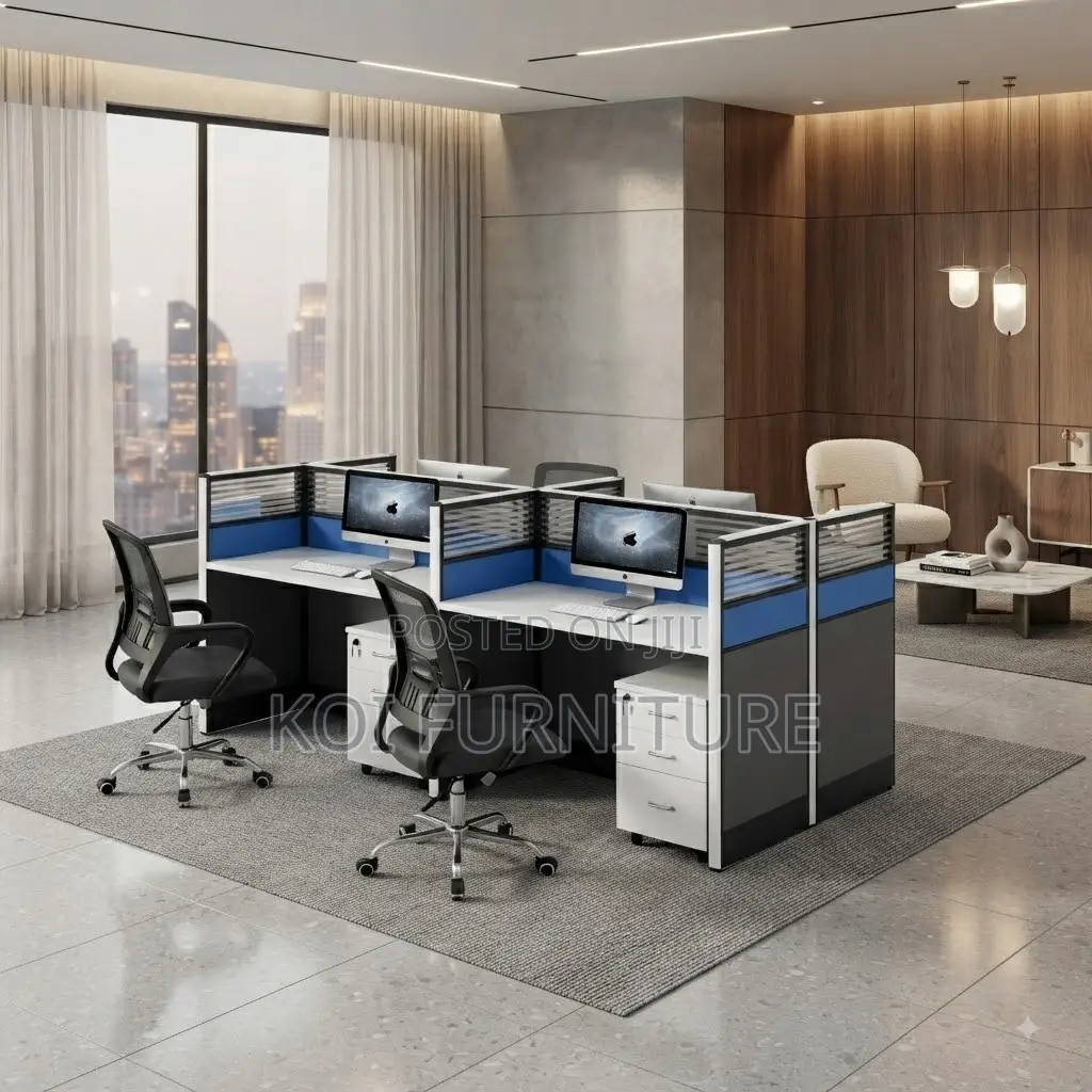 Office Workstation; Four Users Privacy Partioned Cmodern Workstation