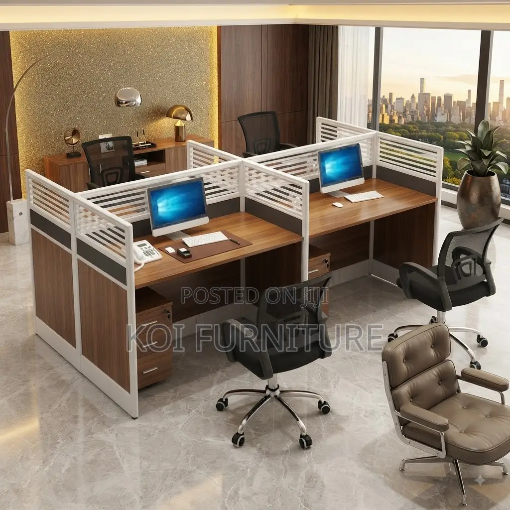 Office Workstation; Four Users Privacy Partioned Cmodern Workstation