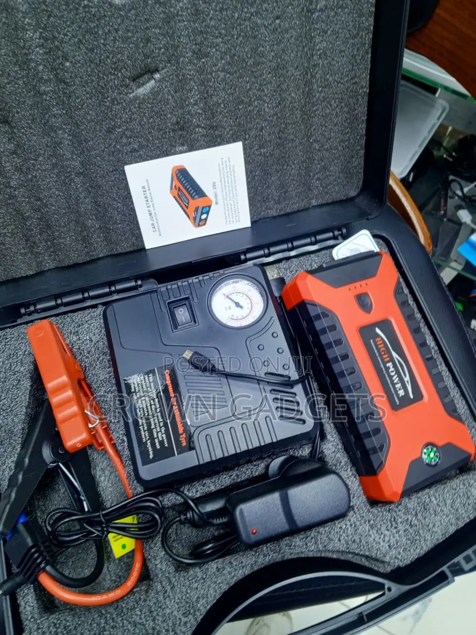 4-in-1 Portable Car Jump Starter With Inflator Power Bank