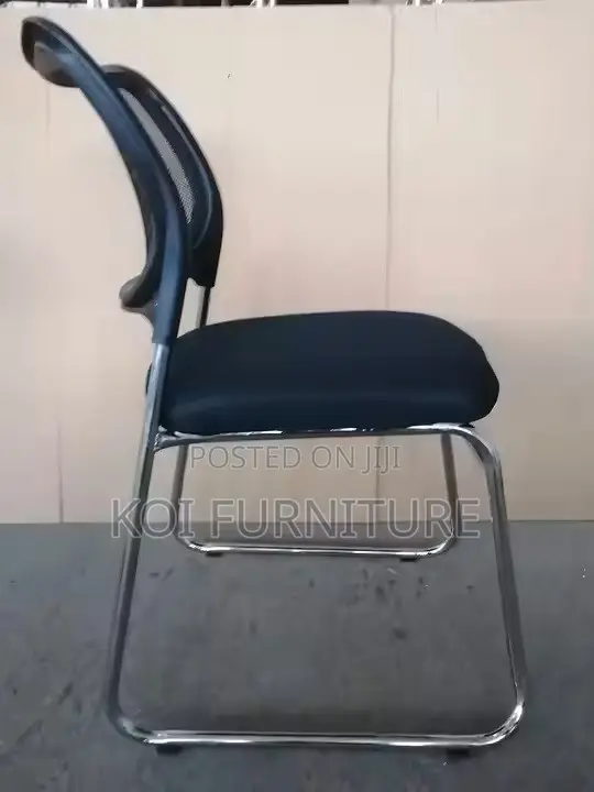 Office Chairs; Armless Black Guests Chairs