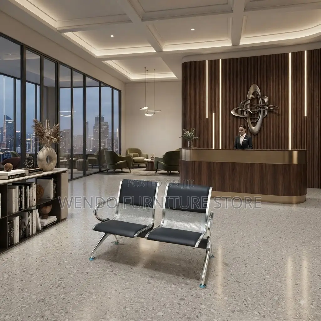 Office Benches; Leather Reception Office Two Seaters Bench