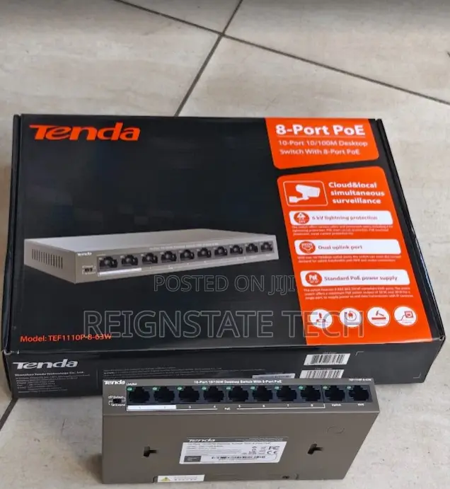 Tenda TEF1110P-63W Desktop Switch With 8 Ports POE Switch