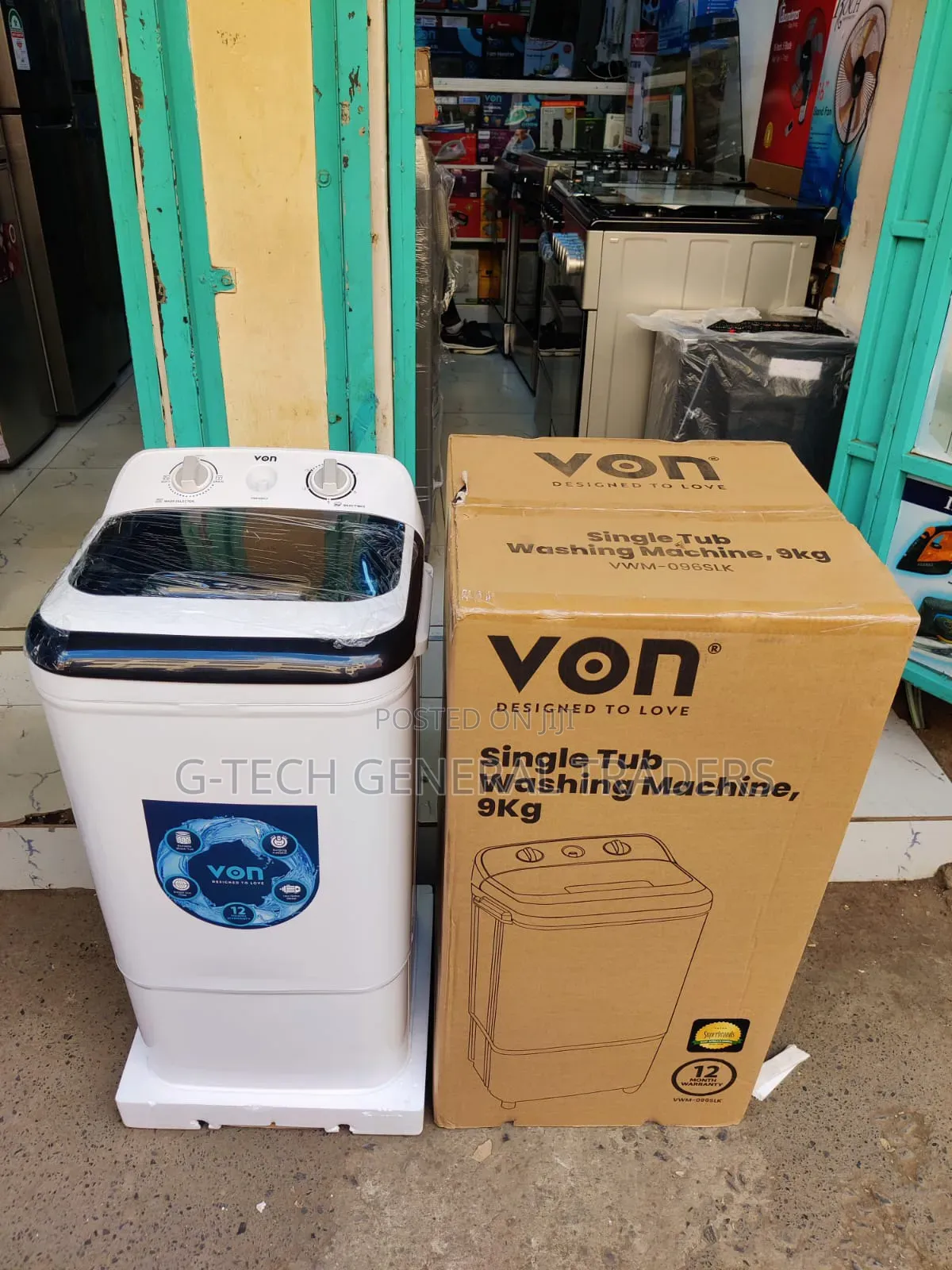 Von 9kg Top Loader Single Tub Washing Machine (1year Warranty)