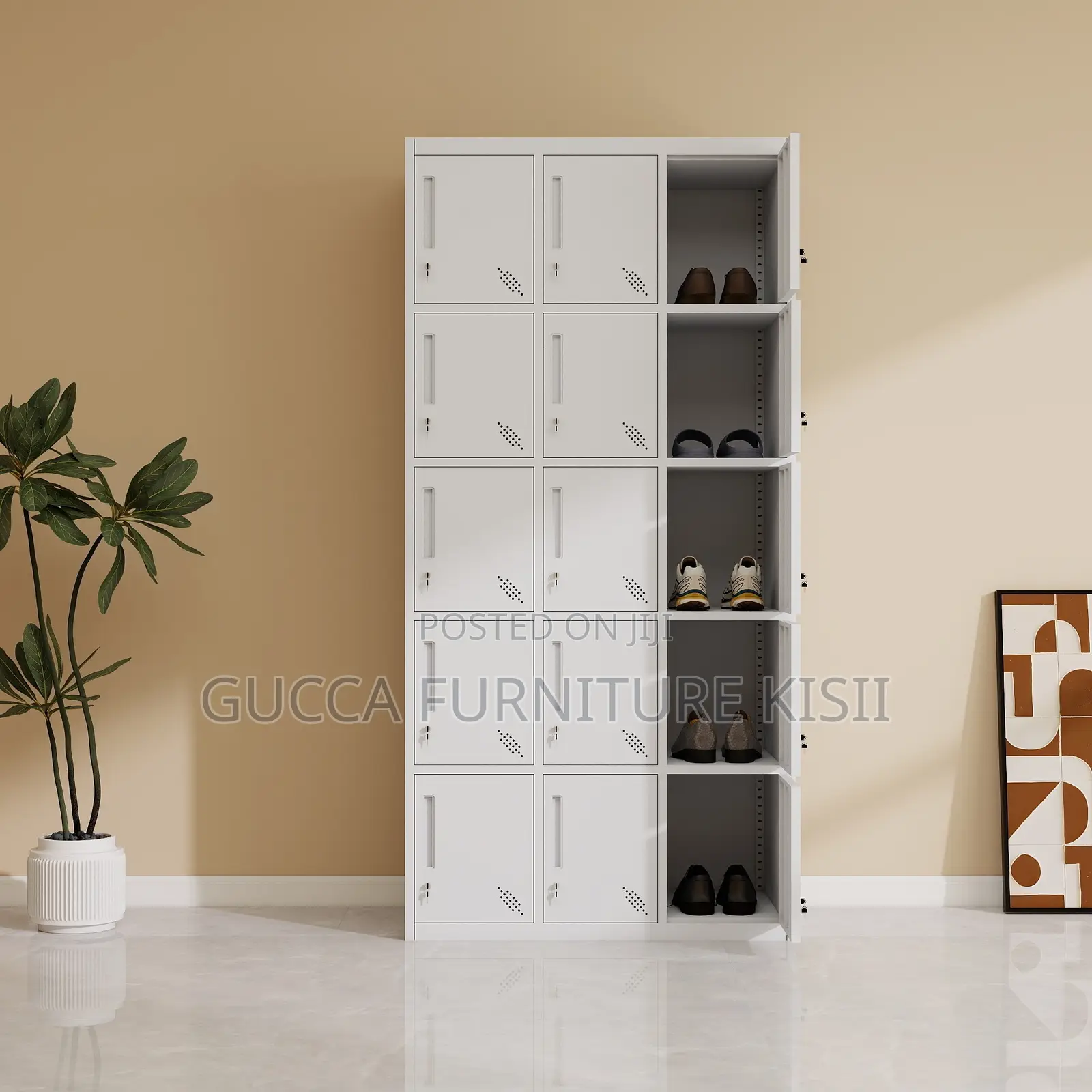 Office Cabinet; 15-Locker Gym Storage Cabinet