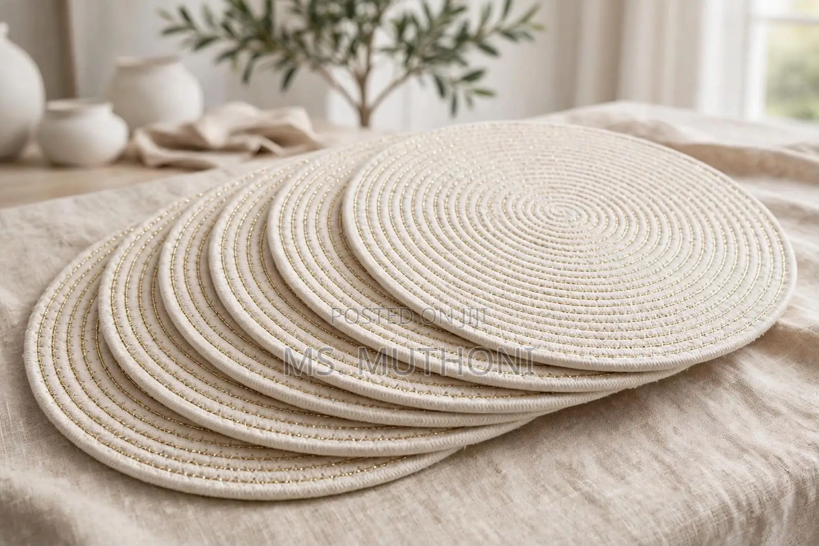 6 PCs 38cm Round | Cotton Rope | Thick Durable Table Mats