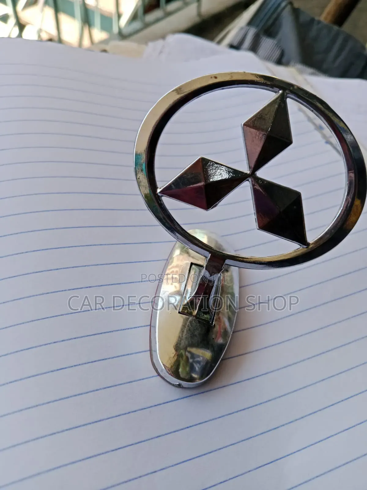 Chrome Polished Finish Mitsubishi Front Hood /Bonnet Standing Emblem