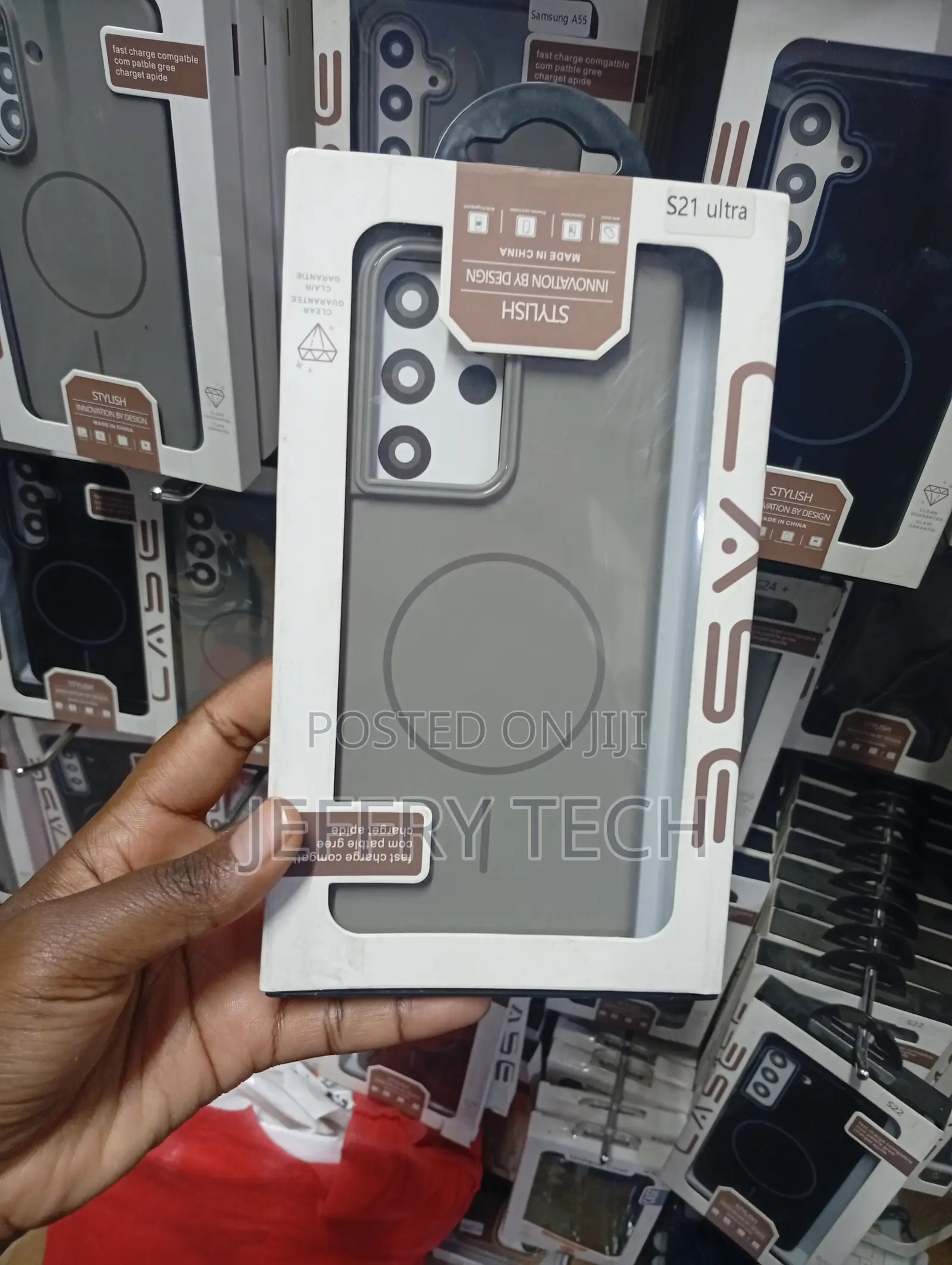 Gray Magnetic Matte Phone Case for the Samsung Galaxy S21 Ultra