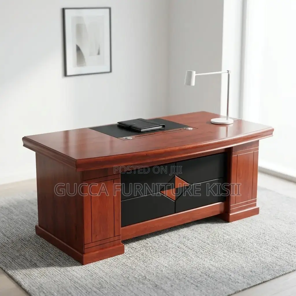 Office Desk; 1.6M Mahogany Office Desk