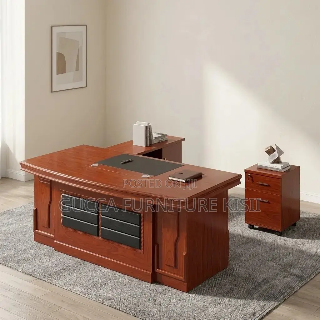 Office Desk; 1.6M Mahogany Office Desk