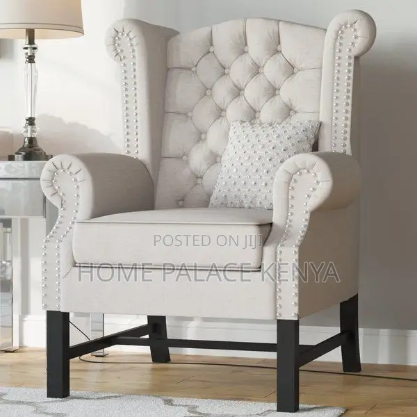 Armchair; Upholstered Tufted Armchair With Padded Seat and Backrest