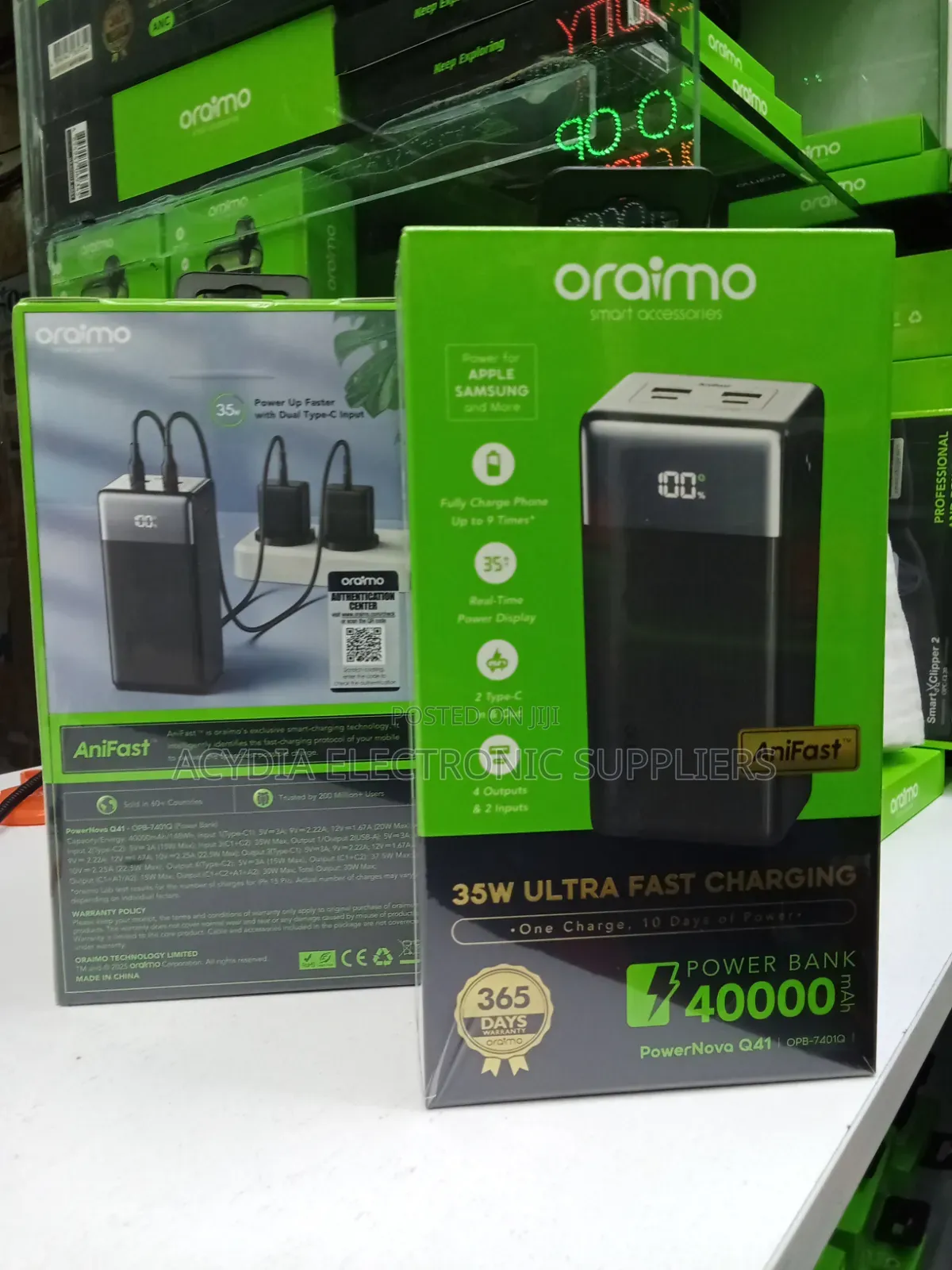 Oraimo 40000mAh , PowerNova Q41, 22.5W Power Bank _BLACK