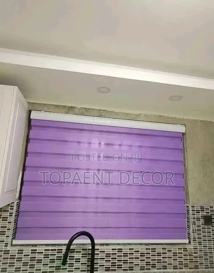 White and Purple Window Blinds