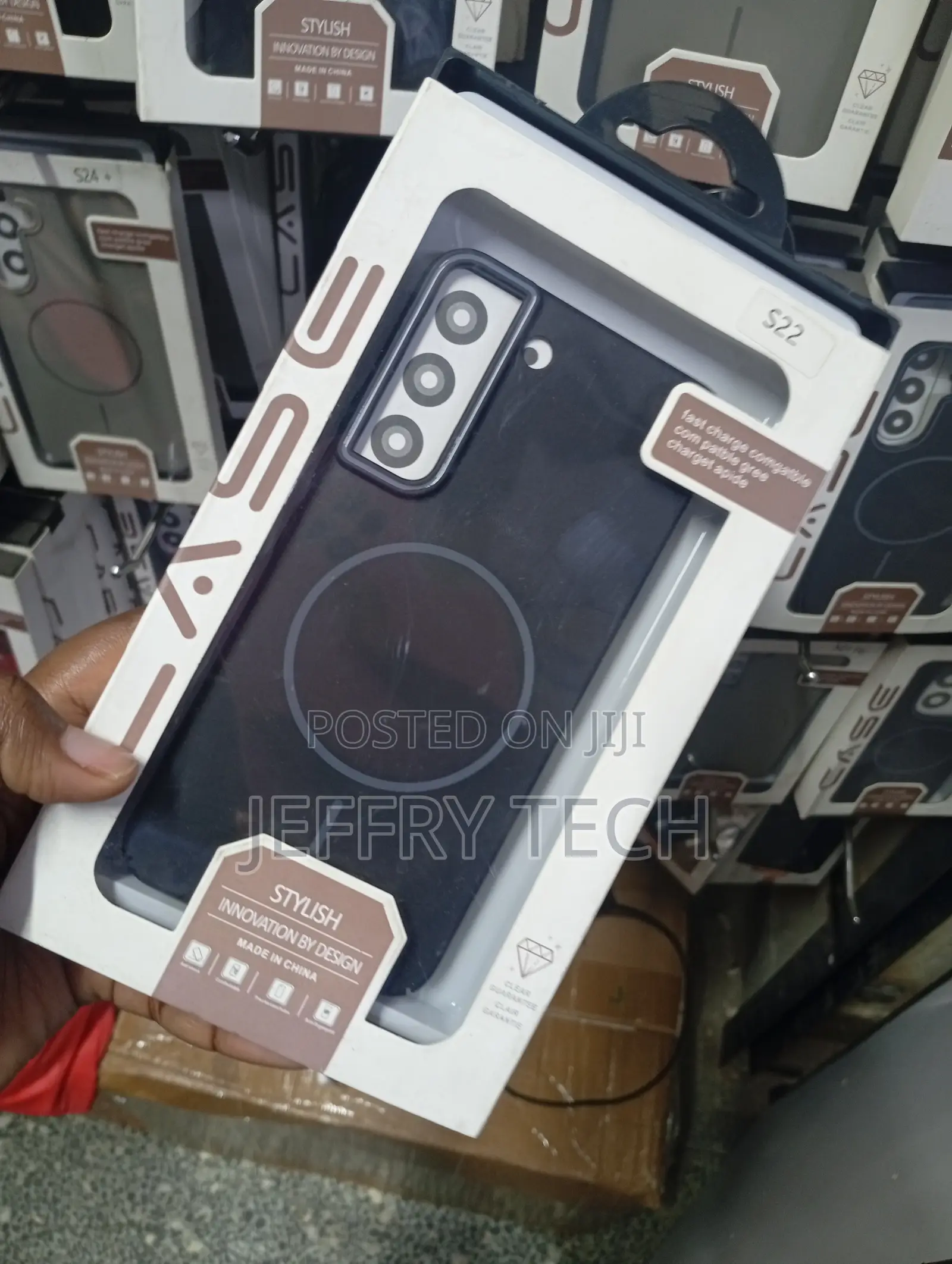 Phone Case Packaged in Box Labeled for the Samsung Galaxy S22