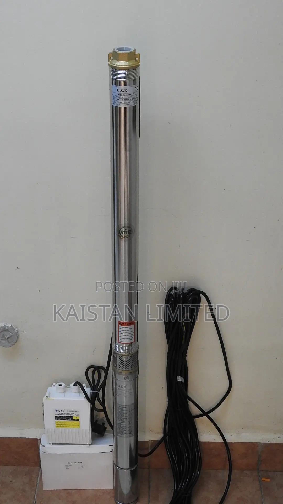 1HP Borehole Pump 126M Max Height – 750W Submersible Water Pump