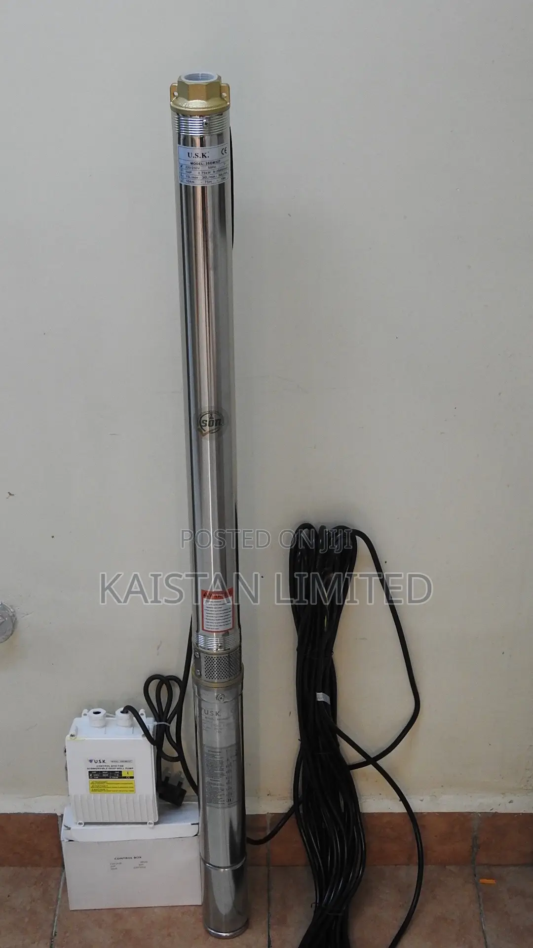 Submersible Borehole Pump 1HP 750W – 1.25 Inch | 126 Metres Head
