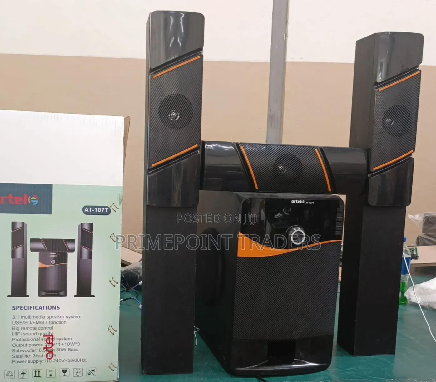 Artel AT-107 Powerful Tall Boy Home Theater Speaker