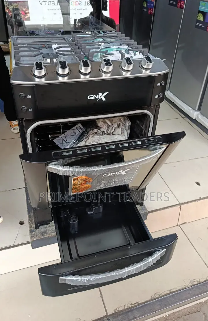 GNIX Black 60×60 Safety Performance Cooker With Wok BurnerFFT Sensor