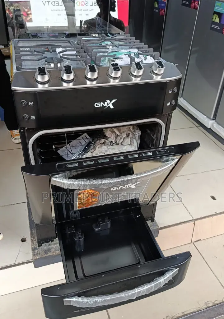 GNIX Black 60×60 Safety Performance Cooker With Wok BurnerFFT Sensor