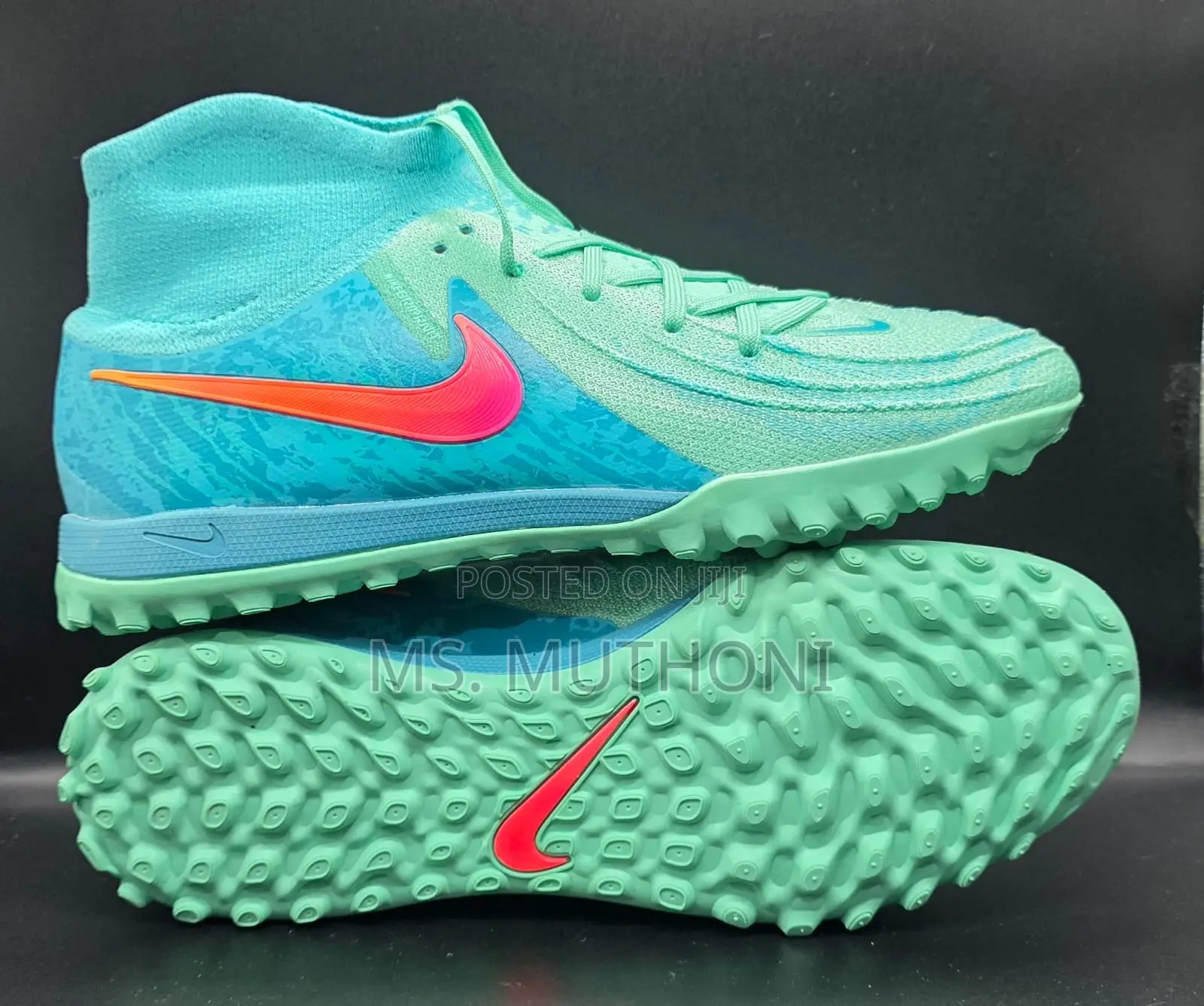 Vibrant Turquoise / Crimson Nike Luna Turf Shoes Size 38-46
