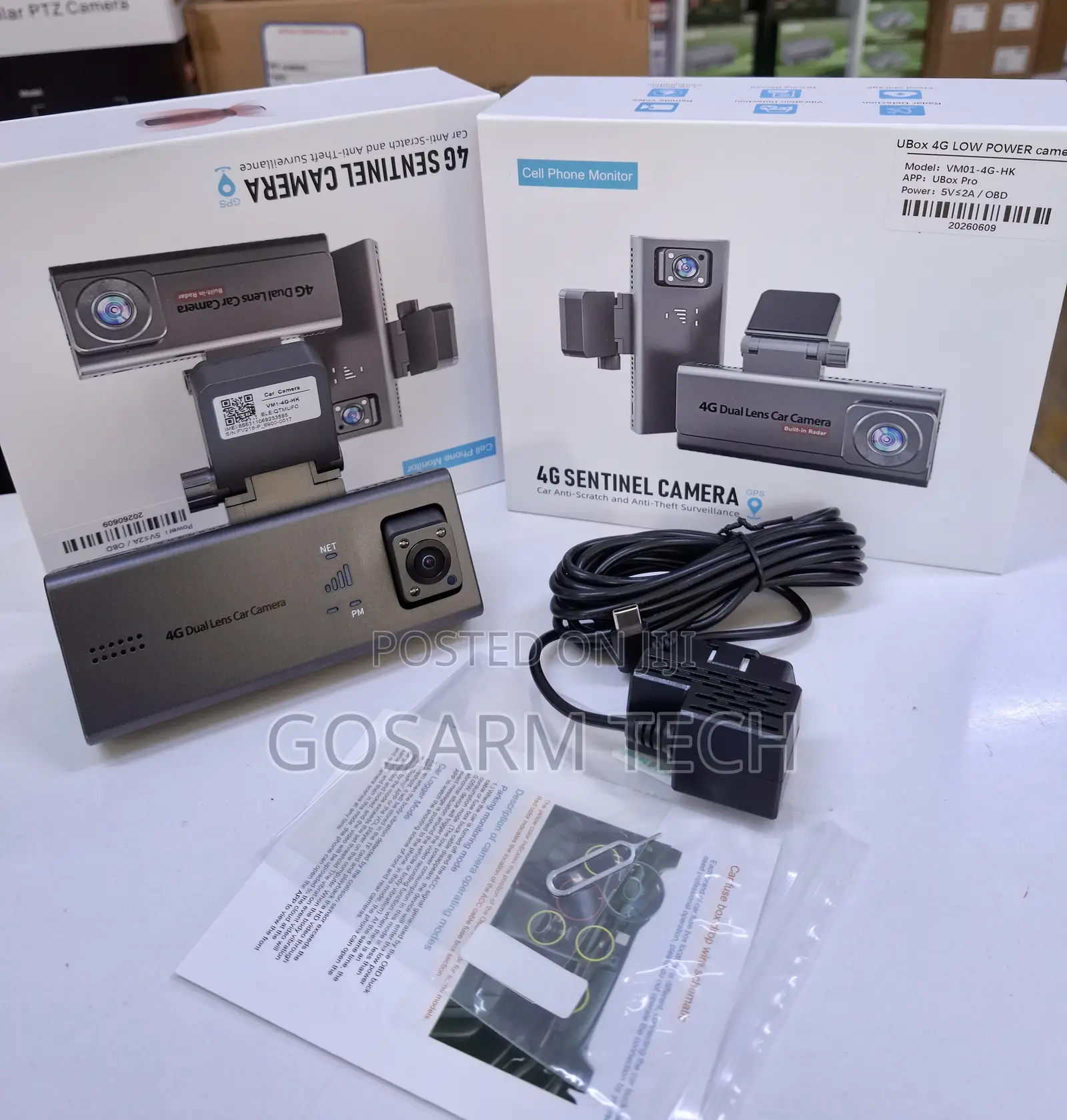 Ubox Dual Lens 4G Vehicle Monitor Front and Rear Sentinel DashCam