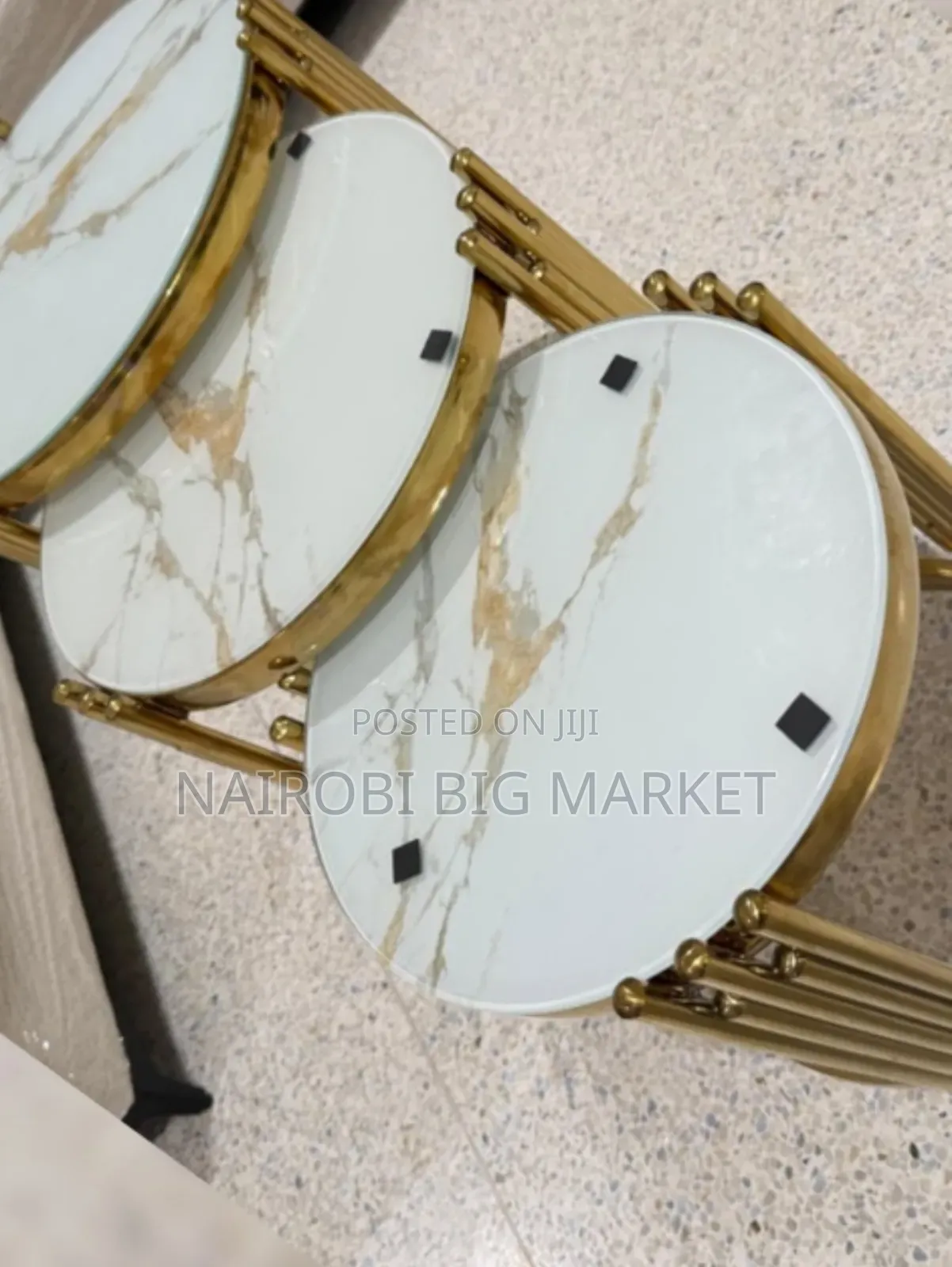 3 in 1 Executive Pure Marble Table