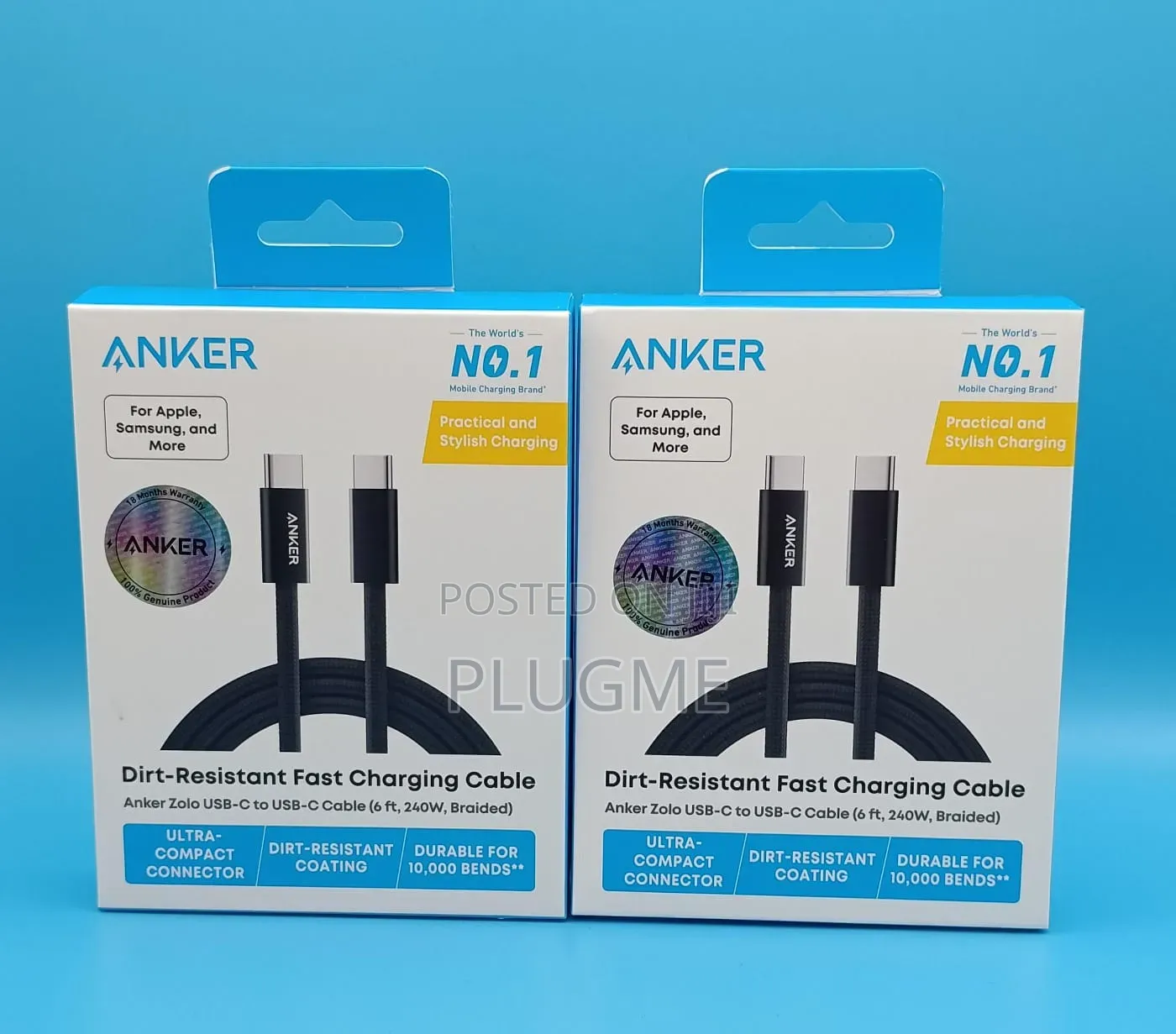 Anker Zolo Cable USB-C to USB-C 6ft, 240w Braided