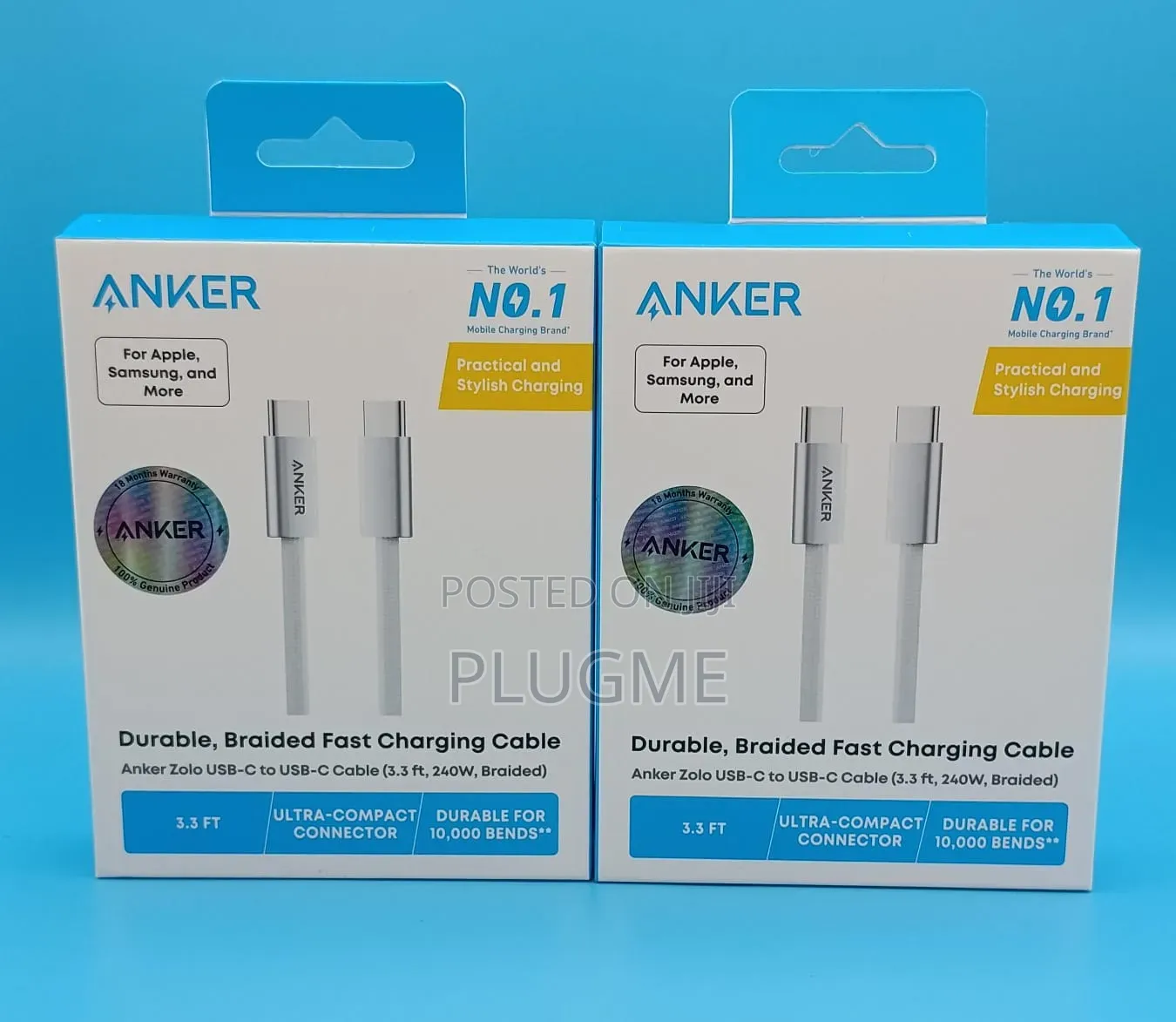 Anker Zolo Cable USB-C to USB-C 6ft, 240w Braided