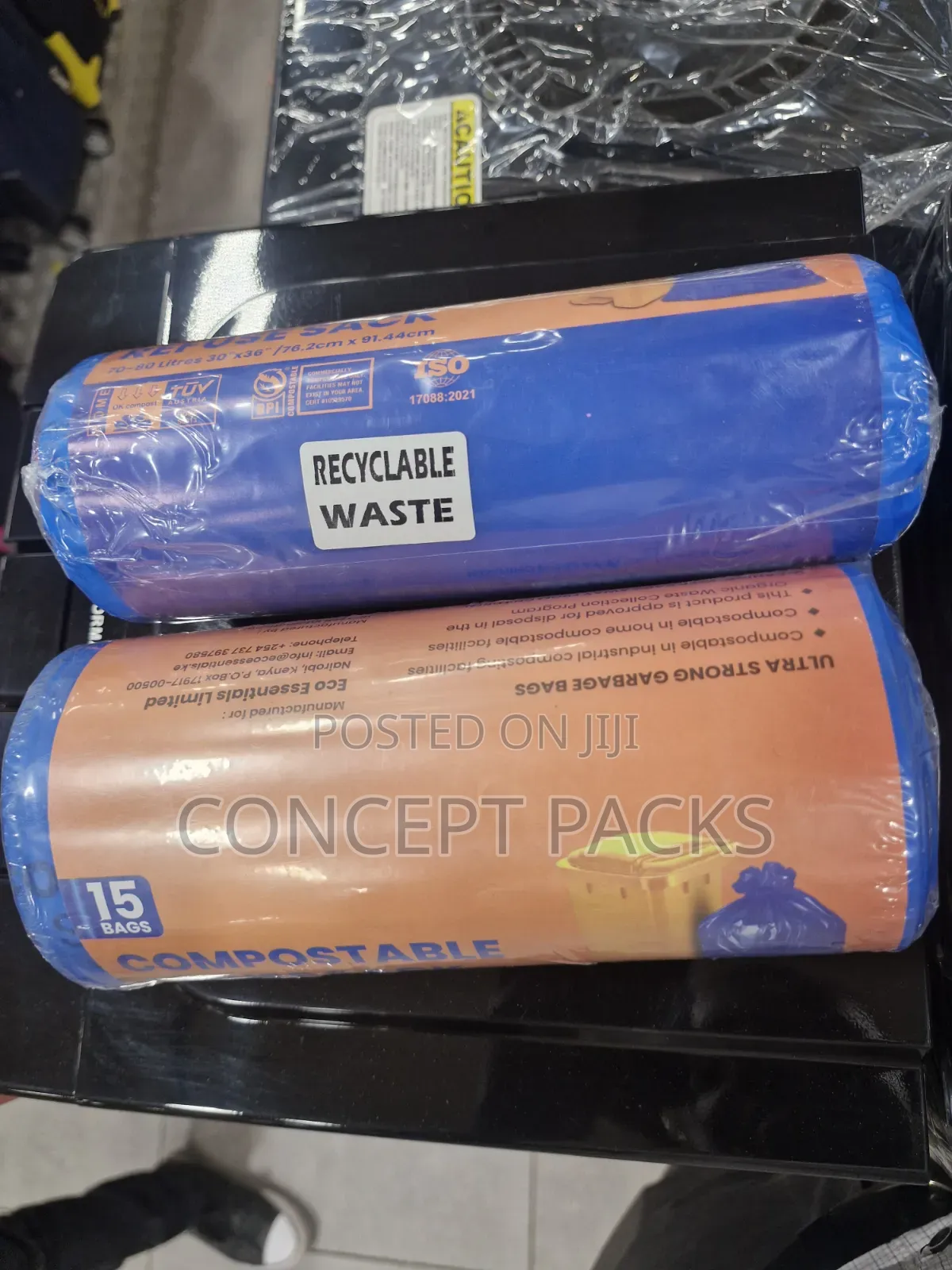 15PCS 80L -90l Compostable Garbage Bags