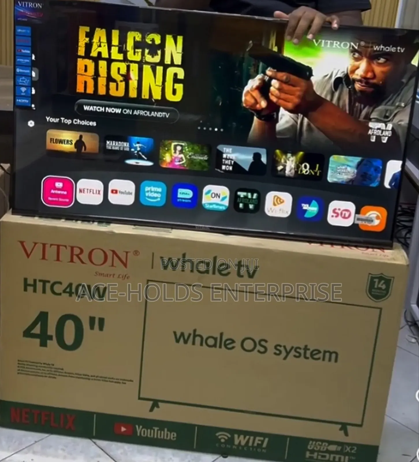 Vitron 40" Smart TV Whale OS, Frameless Design - Free to Air Channel
