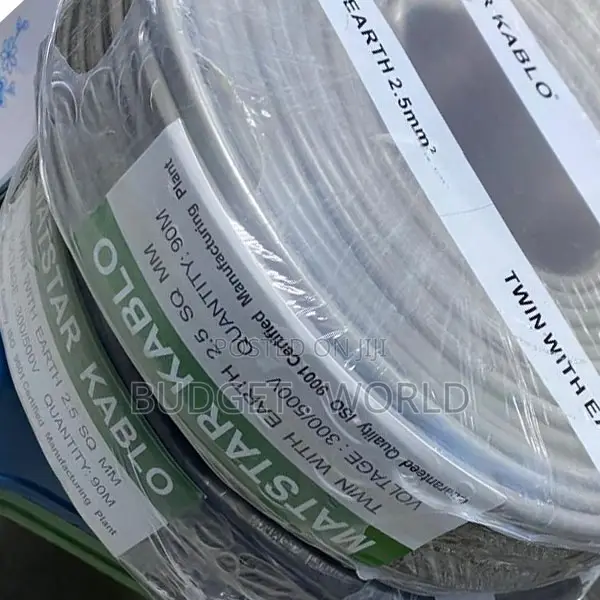 90 Metres 2.5mm 3 Core Twin Earth Electrical Cable – PVC Insulated