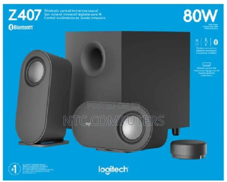Logitech Z407 BluetoothComputer Speakers Subwoofer and WirelessControl