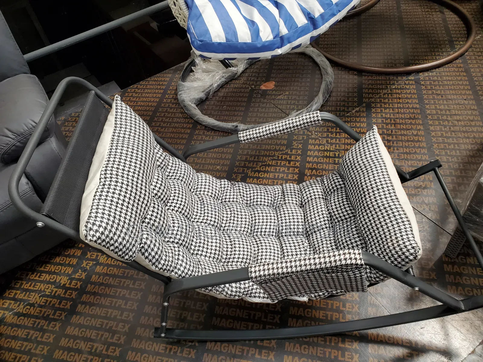 Black and White Rocking/Reclining Chair