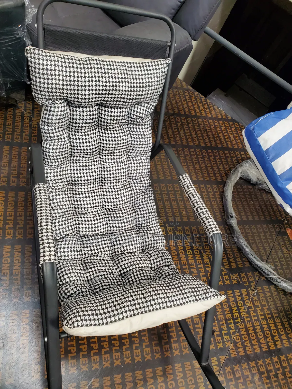 Black and White Rocking/Reclining Chair