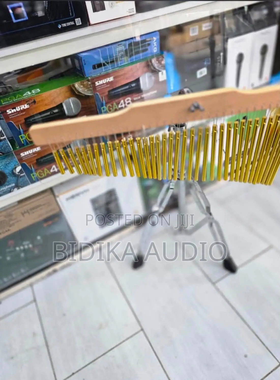 Gold Bar Chimes (Mark Tree) With Adjustable Tripod Stand
