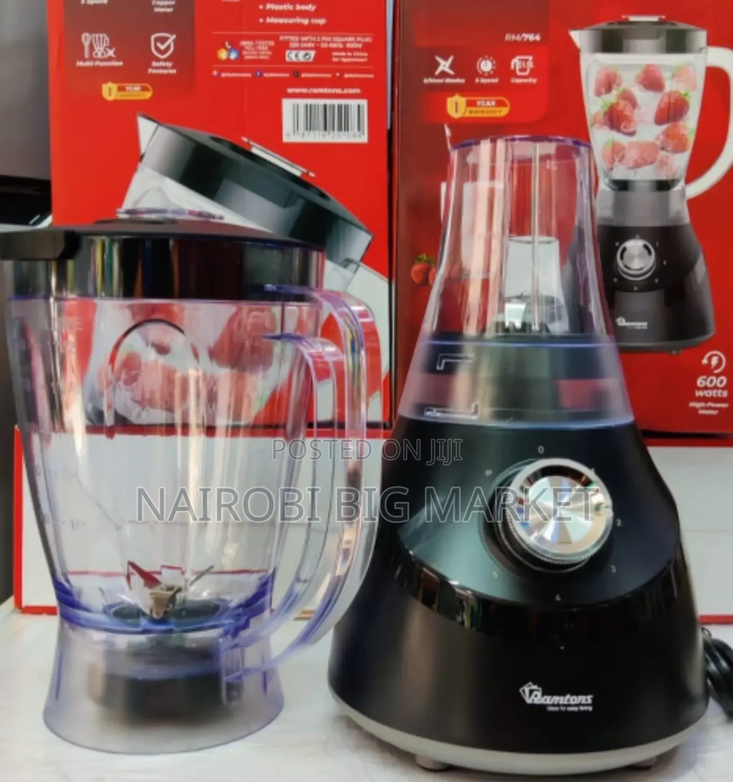 Ramtons Blender + Mill 600w 2 Speed Rm/764