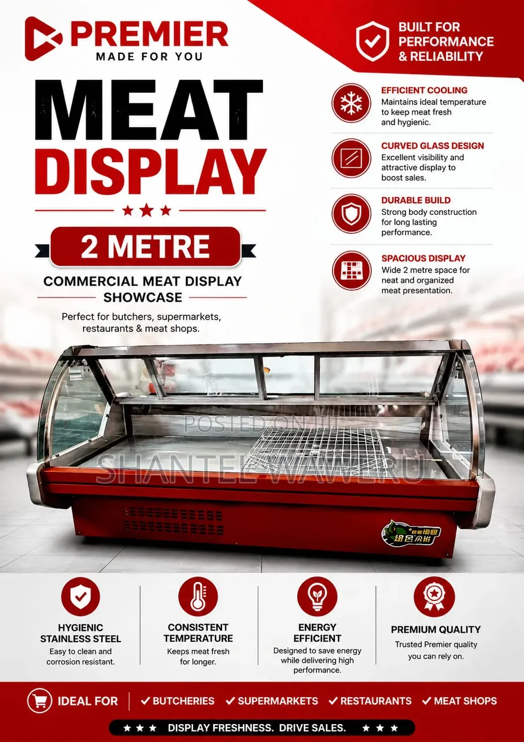 Premier 2M Commercial Meat Display at 185,000
